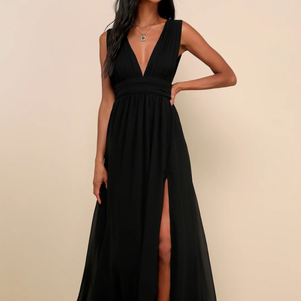 Lulus Heavenly Hues Black Maxi Dress Size Small